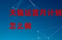 天貓運營月計劃怎么做？