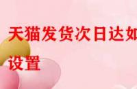 天貓發(fā)貨次日達(dá)如何設(shè)置？