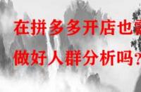 在拼多多開店也需做好人群分析嗎？