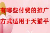 有哪些付費的推廣方式適用于天貓平臺？