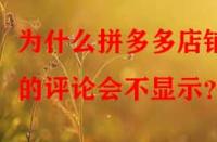 為什么拼多多店鋪的評(píng)論會(huì)不顯示？