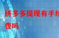 拼多多提現(xiàn)有手續(xù)費(fèi)嗎？除了這個(gè)還有別的費(fèi)用嗎？