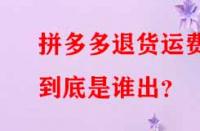 拼多多退貨運(yùn)費(fèi)到底是誰出？