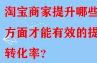 淘寶商家提升哪些方面才能有效的提升轉(zhuǎn)化率？