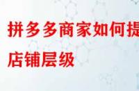 拼多多商家如何提升店鋪層級？