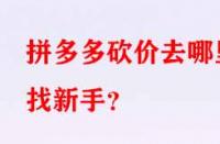 拼多多砍價去哪里找新手？