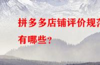 拼多多店鋪評(píng)價(jià)規(guī)范有哪些？