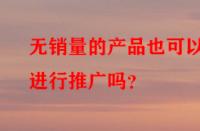 無銷量的產(chǎn)品也可以進(jìn)行推廣嗎？