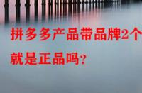 拼多多產(chǎn)品帶品牌2個字就是正品嗎？
